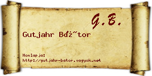 Gutjahr Bátor névjegykártya